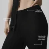 High-Waist Sunlit Düz Paça Pantolon - Siyah
