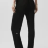 High-Waist Sunlit Düz Paça Pantolon - Siyah
