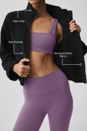 Çift Yüzlü Yün City Girl Ceket – Siyah