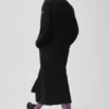 Çift Yüzlü Yün City Girl Uzun Palto - Siyah