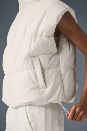 Incline Puffer Yelek – Fildişi