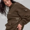 Çizgili Kapüşonlu Sweatshirt - Espresso Çizgili