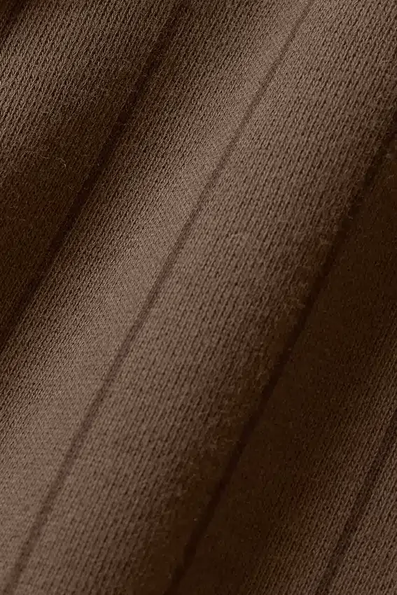 Çizgili Kapüşonlu Sweatshirt - Espresso Çizgili