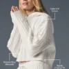 Kablo Örgü Winter Bliss Kapüşonlu Kapüşonlu Sweatshirt - Fildişi