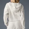 Kablo Örgü Winter Bliss Kapüşonlu Kapüşonlu Sweatshirt - Fildişi