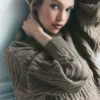 Kablo Örgü Winter Bliss Kapüşonlu Sweatshirt - Açık Kakao