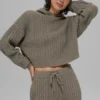 Kablo Örgü Winter Bliss Kapüşonlu Sweatshirt - Açık Kakao