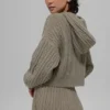 Kablo Örgü Winter Bliss Kapüşonlu Sweatshirt - Açık Kakao