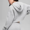 Kablo Örgü Winter Bliss Kapüşonlu Sweatshirt - Atletik Heather Gri