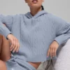 Kablo Örgü Winter Bliss Kapüşonlu Sweatshirt - Winter Frost