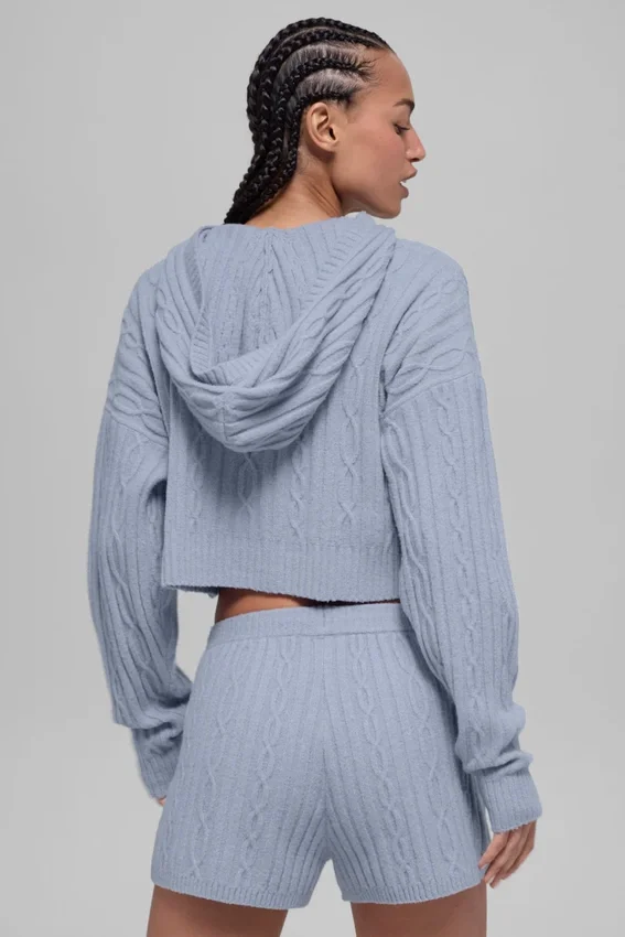 Kablo Örgü Winter Bliss Kapüşonlu Sweatshirt - Winter Frost