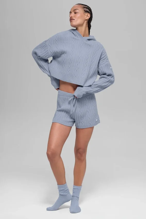 Kablo Örgü Winter Bliss Kapüşonlu Sweatshirt - Winter Frost