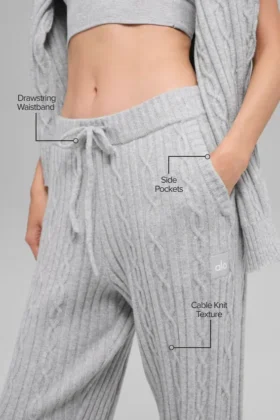 Kablo Örgü Winter Bliss Pantolon – Atletik Heather Gri