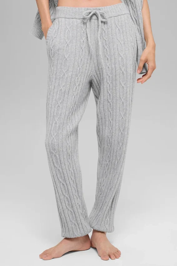 Kablo Örgü Winter Bliss Pantolon - Atletik Heather Gri