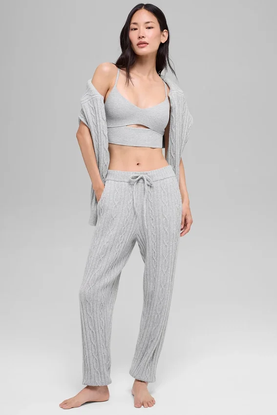 Kablo Örgü Winter Bliss Pantolon - Atletik Heather Gri