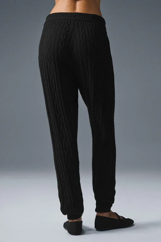Kablo Örgü Winter Bliss Pantolon - Siyah
