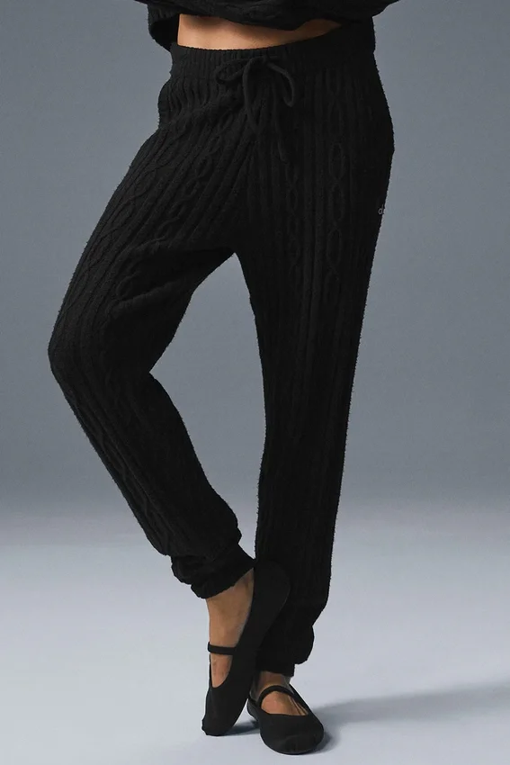 Kablo Örgü Winter Bliss Pantolon - Siyah