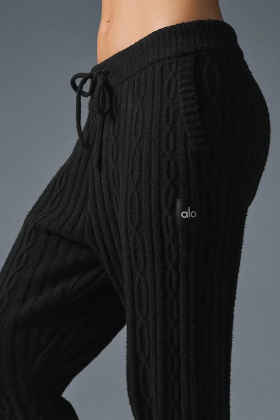 Kablo Örgü Winter Bliss Pantolon - Siyah