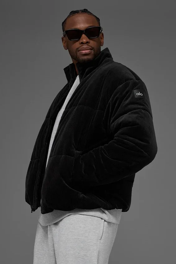 Kadife Stage Puffer - Siyah