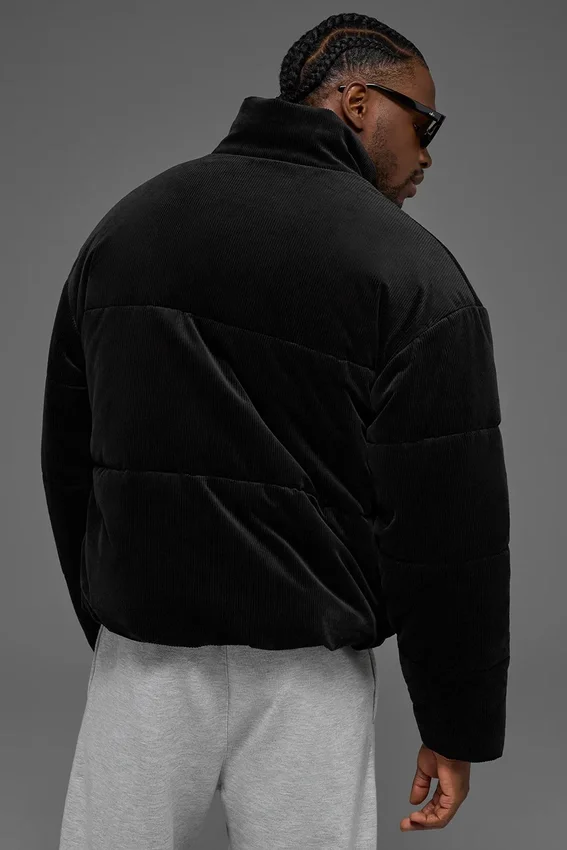 Kadife Stage Puffer - Siyah