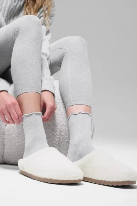 Kadın Lettuce Edge Çorap – Atletik Heather Gri