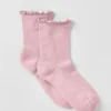 Kadın Lettuce Edge Çorap - Vintage Pembe