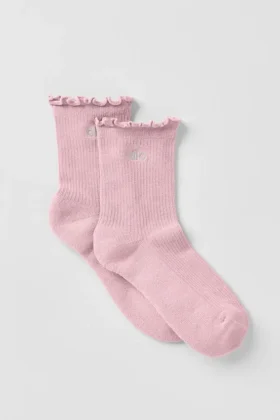 Kadın Lettuce Edge Çorap - Vintage Pembe