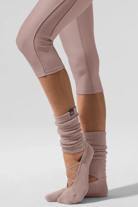 Kadın Strappy Siren Grip Çorap - Taupe