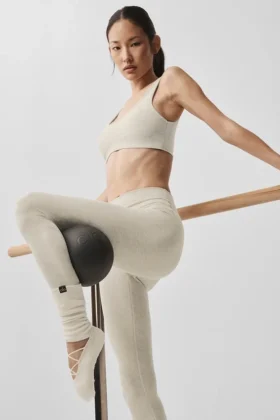 Kadın Strappy Siren Grip Çorap – Yulaf Rengi Melanj