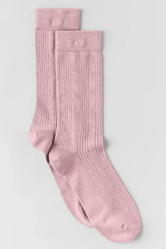 Kaşmir File Çorap - Vintage Pembe