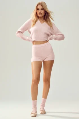Kaşmir High-Waist Embrace Şort - Buzlu Pembe