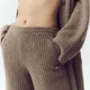Kaşmir High-Waist Northstar Düz Paça Pantolon - Alpine Cocoa Heather