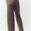 Kaşmir High-Waist Northstar Düz Paça Pantolon - Alpine Cocoa Heather