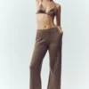 Kaşmir High-Waist Northstar Düz Paça Pantolon - Alpine Cocoa Heather