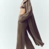 Kaşmir High-Waist Northstar Düz Paça Pantolon - Alpine Cocoa Heather
