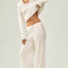 Kaşmir High-Waist Northstar Düz Paça Pantolon - Fildişi
