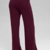 Kaşmir High-Waist Peluş Waffle Pantolon - Bordo