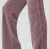 Kaşmir High-Waist Tüylü Waffle Pantolon - Mantar Grisi
