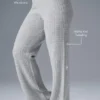Kaşmir High-Waist Yumuşacık Waffle Pantolon - Atletik Melanj Gri