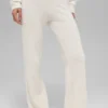 Kaşmir High-Waist Yumuşak Waffle Pantolon - Fildişi