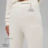 Kaşmir High-Waist Yumuşak Waffle Pantolon - Fildişi