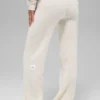 Kaşmir High-Waist Yumuşak Waffle Pantolon - Fildişi