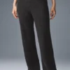 Kaşmir High-Waist Yumuşak Waffle Pantolon - Koyu Melanj Gri