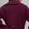 Kaşmir Plüş Waffle 1/4 Fermuarlı Kazak - Bordo