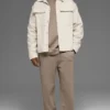 Kanvas Utility Shacket - Kemik Rengi