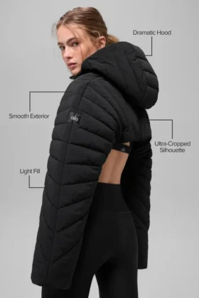 Kapitone Starlight Puffer Shrug – Siyah