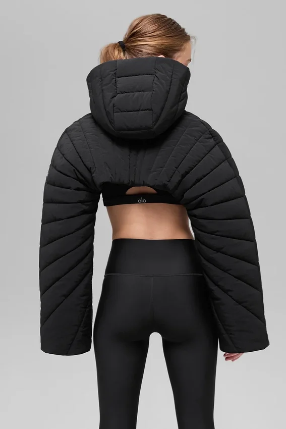 Kapitone Starlight Puffer Shrug - Siyah