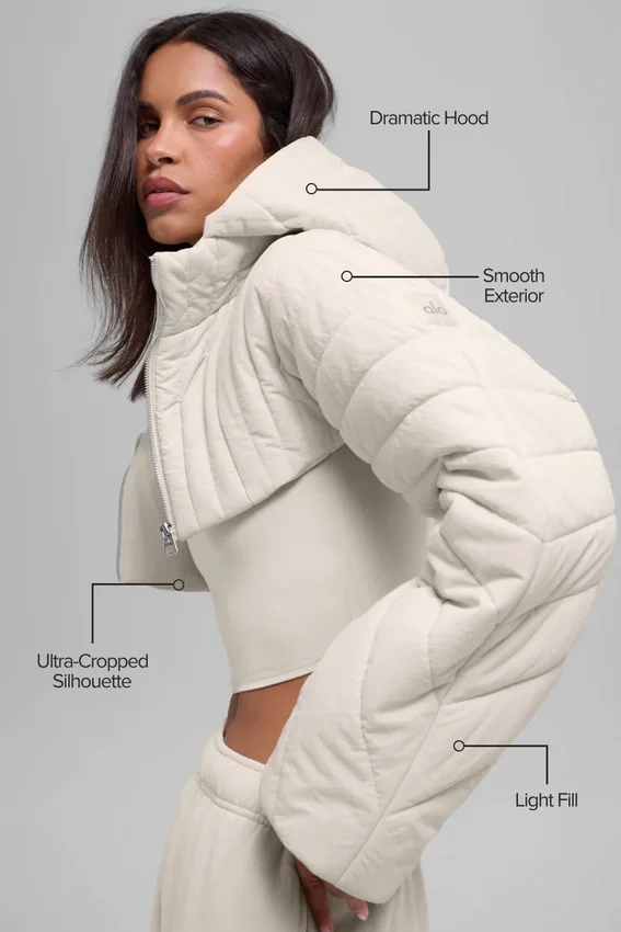 Kapitone Starlight Puffer Yelek - Kemik Rengi