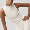 Kazak Knit Unwind Kolsuz Üst - Fildişi