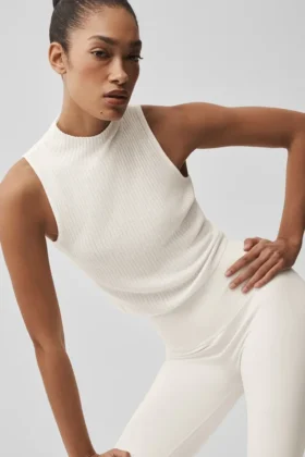 Kazak Knit Unwind Kolsuz Üst - Fildişi